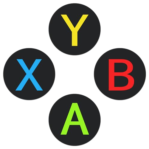 ABYX Silicone Gaming Coasters Set of 4 A B X Y Game Controller Button Drink Coasters Game Room Dcor Gifts for Gamers Men Boyfriend Dad Black