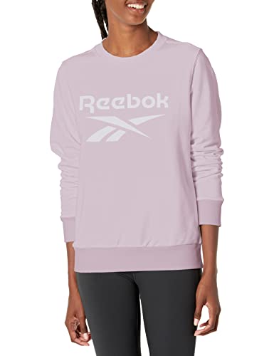 Image of Reebok Women's Standard Big Crewneck Sweatshirt, Quartz Glow/White Logo, Large