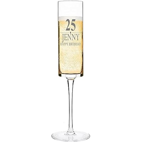 Elegant Personalised Tall Birthday Champagne Glasses Cover