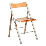 Transparente Acryl-Klappstühle, tragbare Stühle, zusammenklappbar, Chromrahmen, faltbar, für Wohnzimmer, Esszimmer, Schlafzimmer