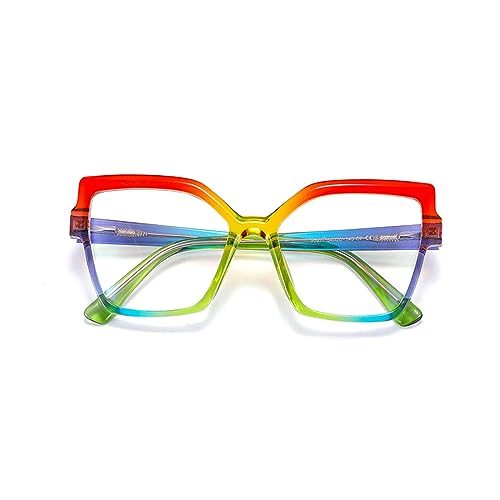 Image of Melrose Fashion ladies blue blocking reading glasses, irregular colorful anti-fatigue /glare female computer games presbyopia