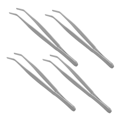 Levemolo Stainless Steel Curved Tweezers Set for Garden Reptile Care and Diy Crafting