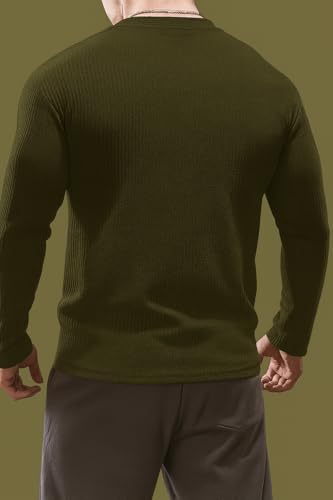 Image of Men's Polyester T-Shirt with Round Neck Long Sleeves Solid Pattern Regular Fit and Standard Length | Mans T Shirts for Casual
