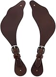 Jeereal Leather Western Spur Straps for Cowboy, Adjustable Single Ply Spur Straps (Oily-Tan Reddish Brown)