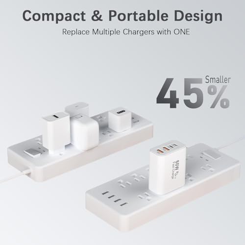 Image of 60W USB C Charger Block,2Pack 4-Port GaN USB C Charger Fast Charging Wall Plug Dual Type C+Dual USB-A Port Multiport Power Adapter Cube for iPhone 17 Pro Max /16e /15 /14 /13 /12 /11,iPad Pro /Air /Mini