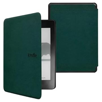 Capa Kindle Paperwhite 12ª Geração 7 Polegadas (SA569P e SA568B) – Função Liga/Desliga - Fechamento Magnético - Sistema de Hibernação (Verde Escuro)