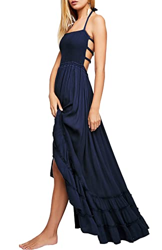 Image of R.Vivimos Womens Summer Boho Sexy Backless Long Dresses