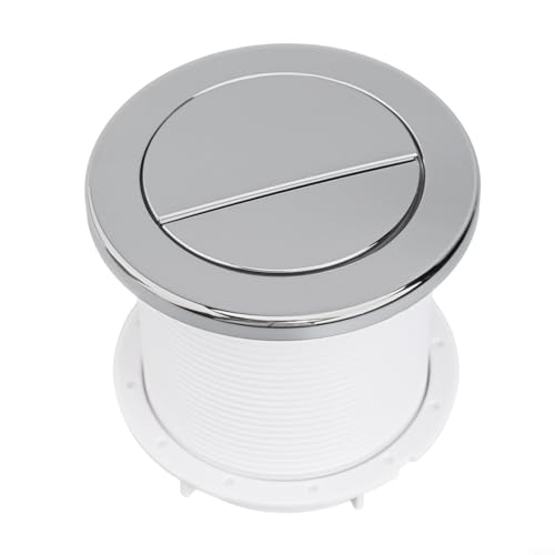 Entgoinggo Pulsador de inodoro de doble descarga tipo de aire neumático, para cisternas ocultas, interruptor de repuesto ABS cromado muchas marcas (plata)