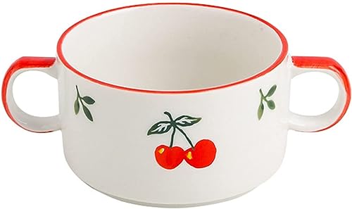 Tazza da zuppa, ciotola da zuppa, ciotola for riso, ciotola for la colazione, tazze da brodo, ciotole da zuppa con manici, tazza da zuppa for microonde, ciotole da zuppa di cipolle 10x10x6 cm, 350 ml(