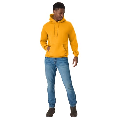 Image of Hanes Men's, EcoSmart, Cotton-Blend Hooded Sweatshirt, Plush Fleece Pullover Hoodie