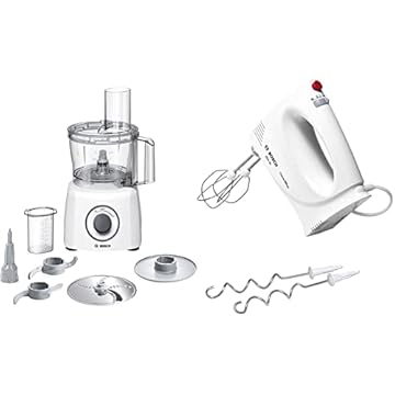 Bosch, Robot da Cucina, MultiTalent 3, MCM3100W, 800 Watt, 20 Funzioni, Lama Multifunzione, SmartStorage, Bianco & MFQ3030 Sbattitore, Bianco