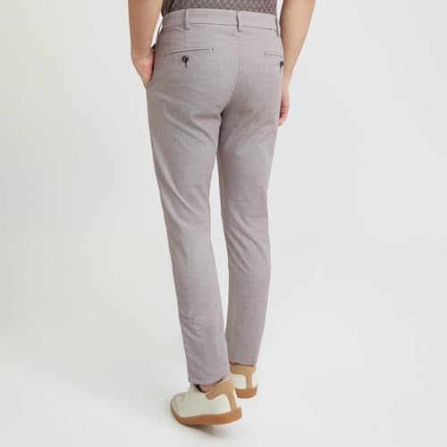 Image of Colorplus Men's Poly Cotton Blend Yarn Dyed Pattern Contemporary Fit Flat Front Casual Trouser