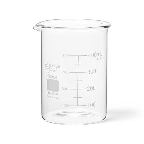 Verre borosilicate 3.3 durable pour ce lot de 6 gobelets gradués de 500 ml United Scientific