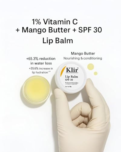 Image of Klir Lip Balm SPF 30 with Vitamin C, mango butter for Hydrating, Brightening, Sunscreen for lips | Pack of 3 |8gm each