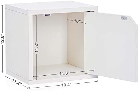 Way Basics Eco Stackable Connect Storage Cube with Door, White (made from sustainable non-toxic zBoard paperboard) by Way Basics