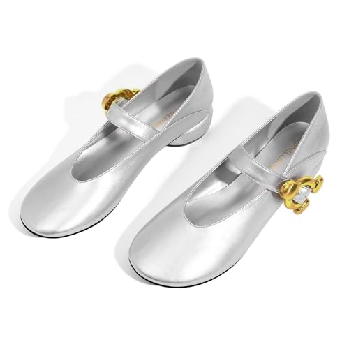 Image of Women Mary Jane Shoes Pumps Chunky Comfortable Low Heels Closed Round Toe Dress Work Wedding Shoes