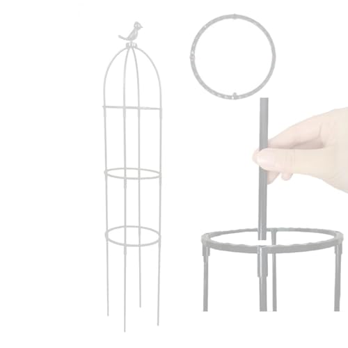 Traliccio da Giardino in Fibra di Vetro Obelisco 22x95cm 22x120cm 22x145cm Torre per Piante a Forma di Gabbia per Uccelli Supporto Robusto per Piante rampicanti e Fiori (Colore: Bianco, Dime