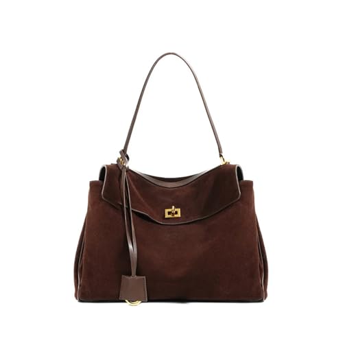 Grand sac épaule en daim véritable : l'élégance minimaliste et intemporelle