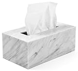 Tissue Box Cover Rectangle - Tissue Box Holder Rectangular - Compatible with Kleenex - Acrylic Marble Bathroom Accessories Decor