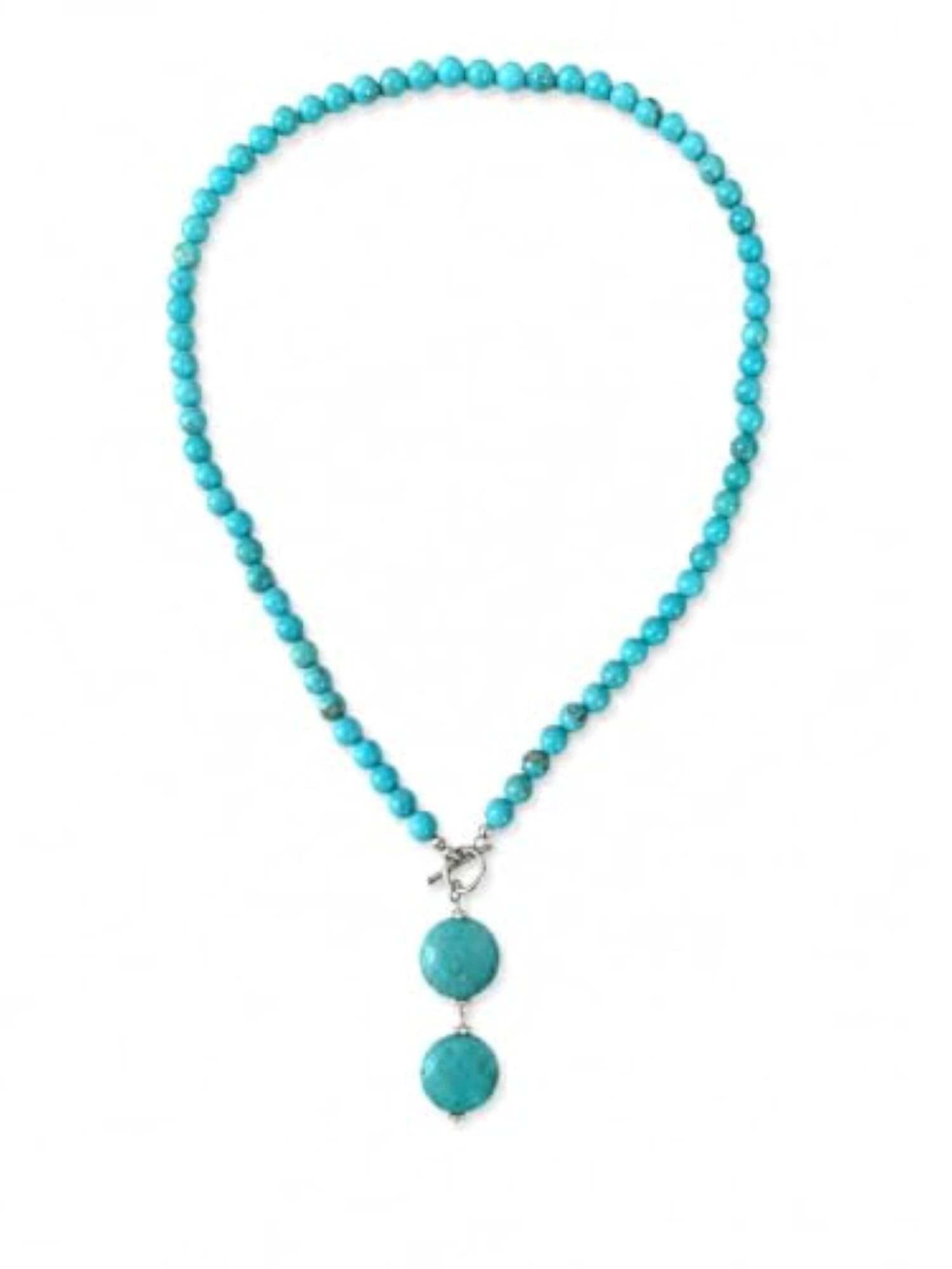 Turquoise Colour Mosaic Stone Beaded Necklace