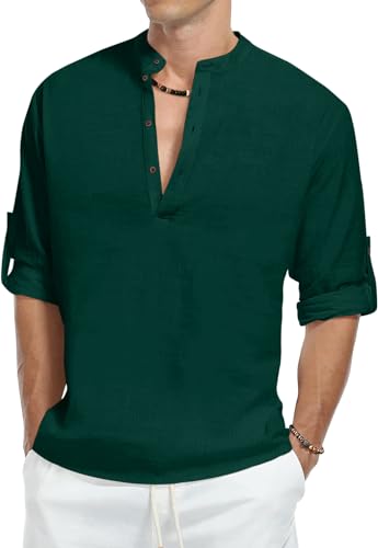 Image of Zombom Men's Kurta || Chinese Collar Long Sleeves || Straight Hip Length Kurtas || Short Kurta for Men || for Festival || Function || Occasion Wear Fancy Kurta for || Best Gifts for Men's