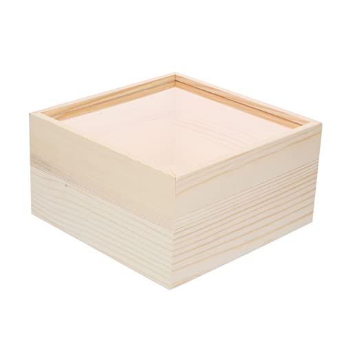 SOLUSTRE Small Treasure Chest Acrylic Storage Box Home Storage Cozy Wooden Box for Jewelry Sturdy Compact