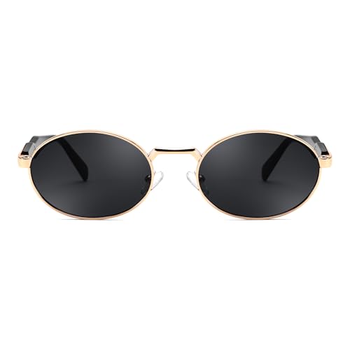 FEISEDY Retro Oval Women Sunglasses, Small Trendy Sun Glasses for Men B41703