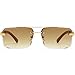 Teumire Fashion Rimless Rectangle Sunglasses Mens Womens Frameless Square Sun Glasses UV 400(Gradient Brown Lens)