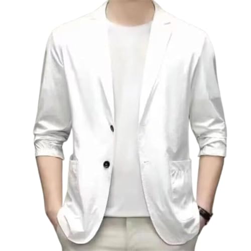 Jacket,Men's Summer Ice Silk Cool Mens Casual Blazers,Stretch Slim Fit Soft Wrinkle Free Two Buttons Jackets 7