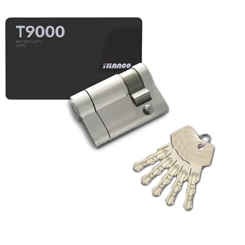 Cilindro de cerradura 30 10 mm con llave AB, 5 llaves principales y tarjeta de código, cerradura de seguridad de medio cilindro