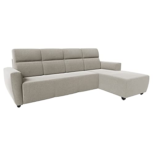 Image of Wakefit Sofa Set | 3 Year Warranty | Sofa 3 Seater, 3 Seater Sofa for Living Room, Wooden Sofa Set, 3 Seater + Left Aligned, Sofa for Living Room - Belize(Reflection : White)
