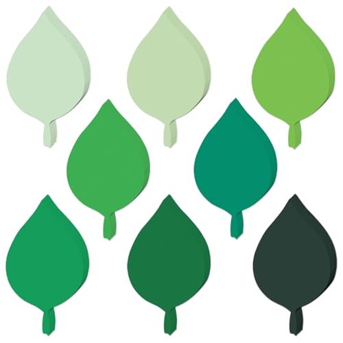 MixTeach 200 Pcs Paper Leaf Cutouts Assorted Green...