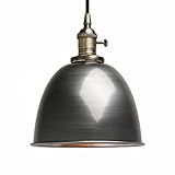 Suspension en métal industriel, le support de lampe dispose également d'un simple interrupteur rotatif, parfait pour la cuisine, la salle à manger, le restaurant, un café, un bar, un club, etc.