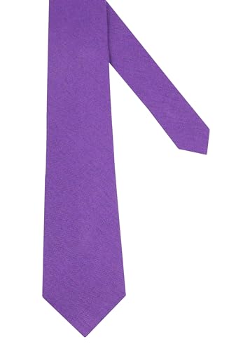 Image of Mens Solid Linen Ties - Regular Width Pattern Necktie for Men