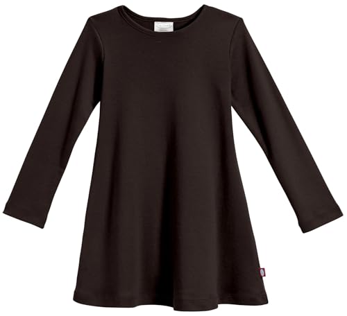 Image of City Threads Girls' 100% Cotton Long Sleeve Dress - Active Kids School, Playing, Parties - Made in USA