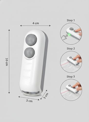 Image of Portable Plastic Sealing Machine - Handheld Food Packet & Bag Sealer, Vacuum & Heat Seal, 2-in-1 USB Rechargeable, Mini Kitchen Gadget for Snacks, Chips, Sandwiches, Airtight Storage