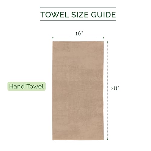 Image of Elegant Comfort Three Line Popcorn Towel Set for Bathroom 16 x 28 inches, Premium Hotel Quality 4-Pack Hand Towels, 100% Turkish Cotton, Soft and Durable, Quick Dry and Highly Absorbent, Tan