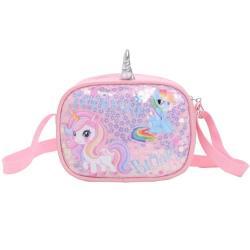 KASESSS Bolso Niña Brillante Unicornio Bolso Bandolera Niña con Lentejuelas, Bolsos para Niñas Pequeños, Bolsos Bandolera con Correa Ajustable, Regalos para Niñas de 5-12 Años, 18x4x14CM, Rosa KASESSS Bolso Niña Brillante Unicornio Bolso Bandolera Niña con Lentejuelas, Bolsos para Niñas Pequeños, Bolsos Bandolera con Correa Ajustable, Regalos para Niñas de 5-12 Años, 18x4x14CM, Rosa