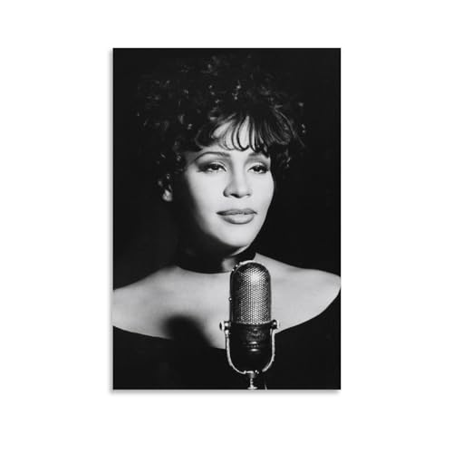 JIANGHA Whitney Houston Canvas Poster Bedroom Decoration Landscape Office Valentine's Birthday Gift Unframe-style12x18inch(30x45cm)