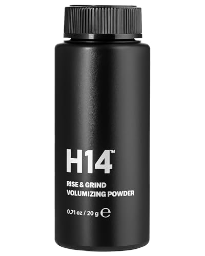 H14 Rise & Grind Hair Powder for Men – Volumizing Matte Finish Styling Dust with Extra Hold – Lightweight Thickening Powder with Pea Extract & Acai Oil – Residue-Free Texture Booster, 0.71 oz