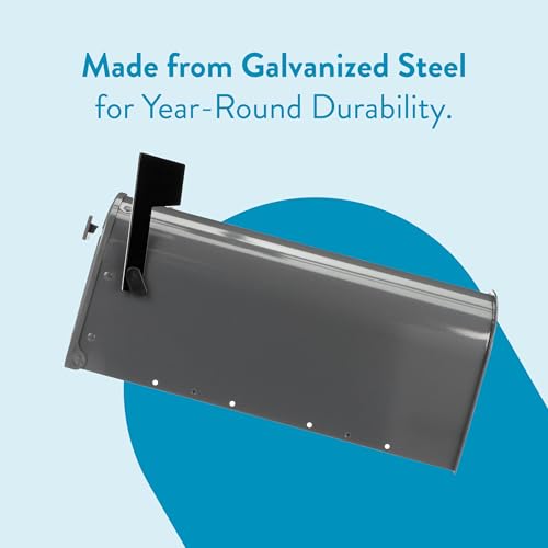 Architectural Mailboxes Edson™ Weather-Resistant Steel Metal Post Mounted Mail Box for Outside, Gunmetal Grey, Medium Curbside Mailbox with Magnetic Latch, USPS Approved for Residential Delivery by ARCHITECTURAL MAILBOXES - Image 9