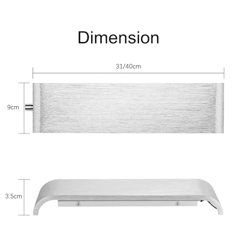 Aplique de pared con interruptor 3000K 6000K regulable para salón 5
