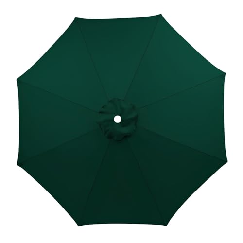 Toldo de repuesto anti-UV para sombrilla de jardín impermeable con 6 varillas verde oscuro