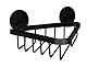Kleine Wolke Korb dreieckig Rocco, Wandaccessoire, Farbe Schwarz, Material: Aluminium