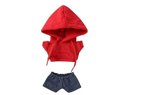AXLUCE ぬい服-ぬいぐるみ-服-20cm パーカー-デニムパンツ-人形 (レッド, 20cm)（Amazon）