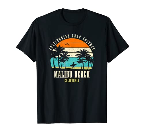 Surfing Malibu Beach California, Californian Surf Culture T-Shirt
