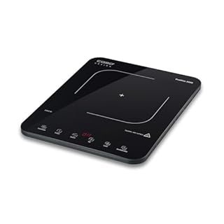 Caso Design ProSlim 2000 Portable Induction Hob, Single Electric Hob with 10 Power Levels up to 240°C, Portable Cooktop, Sensor Touch, LED Display, Timer & Overheat Protection, Child Lock, 2000W