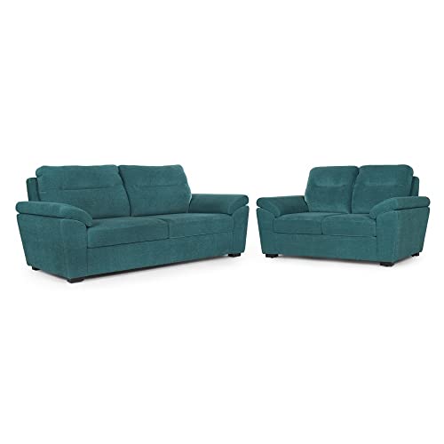 Image of Wakefit Sofa Set | 3 Year Warranty | Sofa 5 Seater, 5 Seater Sofa for Living Room, Wooden Sofa Set, Sofa Set 3+2 Seater - Lounger(Malphino : Malibu Green)