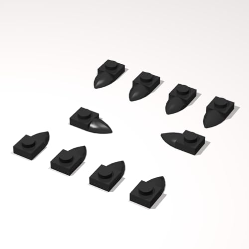 Classic Building Plate Bulk, Modified 1x1 with Tooth Horizontal 120 Piece, Compatible with Lego Parts and Pieces:(Color:Black)