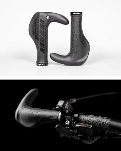 GORIX Bike Ergo Grip Impugnatura in corno di mucca Integrale Impugnatura per impugnatura terminale Lock-on Assorbimento degli urti Bicicletta da ciclismo (G.ERGO)